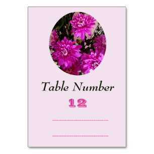 Fuchsia Rosa Blumen Floral Tischnummer