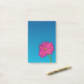 Fuchsia Rosa Blumen Vertikale Noten Post-it Klebezettel (Auf Schreibtisch)