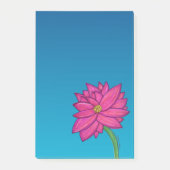 Fuchsia Rosa Blumen Vertikale Noten Post-it Klebezettel (Vorderseite)