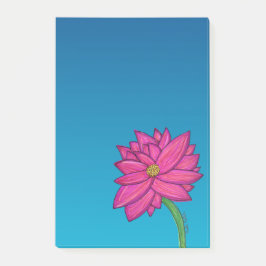 Fuchsia Rosa Blumen Vertikale Noten Post-it Klebezettel