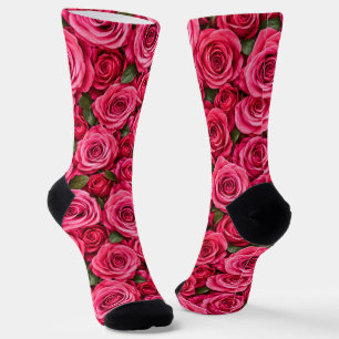 Fuchsia Rosa Botanisches Florales Design Socken