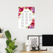 Fuchsia Rosa Frühlingsblütendiagramm Poster (Heimbüro)