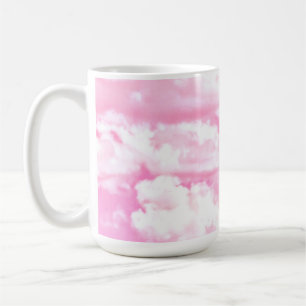 Fuchsia Rosa Glückliche Wolken Dekor Kaffeetasse