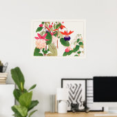 Fuchsia, rosa Lila rote Blume, Tanigami Konan, Poster (Heimbüro)