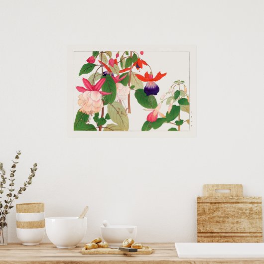 Fuchsia, rosa Lila rote Blume, Tanigami Konan, Poster (Küche)