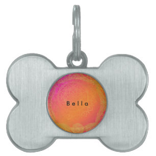 Fuchsia Rosa Orange und Gold Indischer Mandala Gla Tiermarke