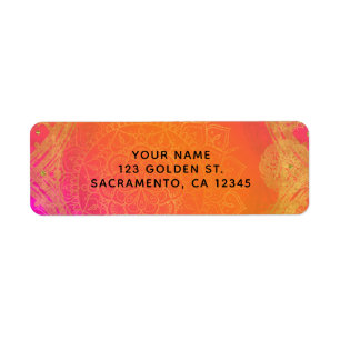 Fuchsia Rosa Orange und Gold Indischer Mandala-Par