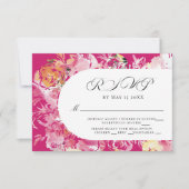 Fuchsia Rosa und Blush Blume Arche UAWG RSVP Karte (Vorderseite)