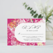 Fuchsia Rosa und Blush Blume Arche UAWG RSVP Karte (Stehend Vorderseite)