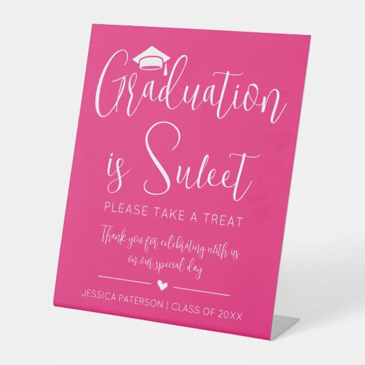 Fuchsia Rose Abschluss ist Sweet Minimalistisch Sc Sockelschild (Vorderseite)