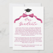 Fuchsia Rose Pink Bow Arch Foto Abschluss Ankündigung (Rückseite)