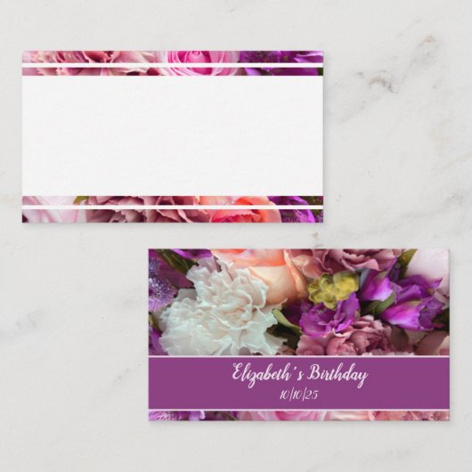 Fuchsia-Rose-Platzkarte Platzkarte (Vorne/Hinten)