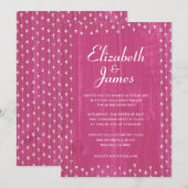 Fuchsia Rustic Barn Wood Wedding Einladungen (Vorne/Hinten)