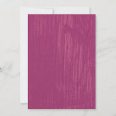 Fuchsia Rustic Barn Wood Wedding Einladungen (Rückseite)