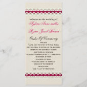 Fuchsia Rustikale Hochzeit Programm (Vorderseite)