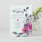 Fuchsia Sage Herbst Hochzeit im Herbst lädt Envl e (Stehend Vorderseite)