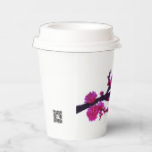 Fuchsia Sakura Blossom Gemälde von Sara Motolanez Pappbecher (Rechts)