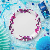 Fuchsia Sakura Blüten Malpapier Platte Pappteller (Party)