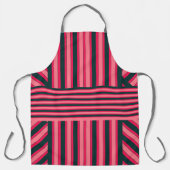 Fuchsia Schwarz Chevron Streifenmuster Schürze (Vorderseite)