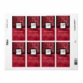 FUCHSIA SCHWARZ ROTES SILK DAMASK, SQUARE-MONOGRAM (Vorne)