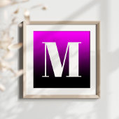 Fuchsia Schwarzer Ombre Poster
