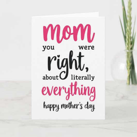 Fuchsia Script Mothers Day Card Karte (Vorderseite)