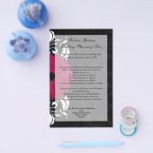 Fuchsia Scroll Gerbera Daisy w/Black and White Flyer (Einzeln)