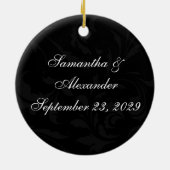 Fuchsia Scroll Gerbera Daisy w/Black and White Keramikornament (Hinten)