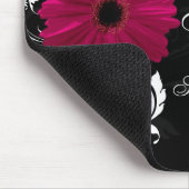 Fuchsia Scroll Gerbera Daisy w/Black and White Mousepad (Ecke)