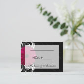 Fuchsia Scroll Gerbera Daisy w/Black and White Platzkarte (Stehend Vorderseite)