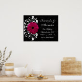 Fuchsia Scroll Gerbera Daisy w/Black and White Poster (Küche)