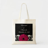 Fuchsia Scroll Gerbera Daisy w/Black and White Tragetasche (Vorne)