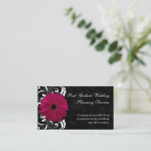 Fuchsia Scroll Gerbera Daisy w/Black and White Visitenkarte (Stehend Vorderseite)