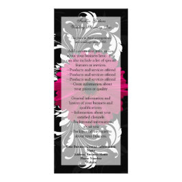Fuchsia Scroll Gerbera Daisy w/Black and White Werbekarte