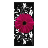Fuchsia Scroll Gerbera Daisy w/Black and White Werbekarte (Hinten)