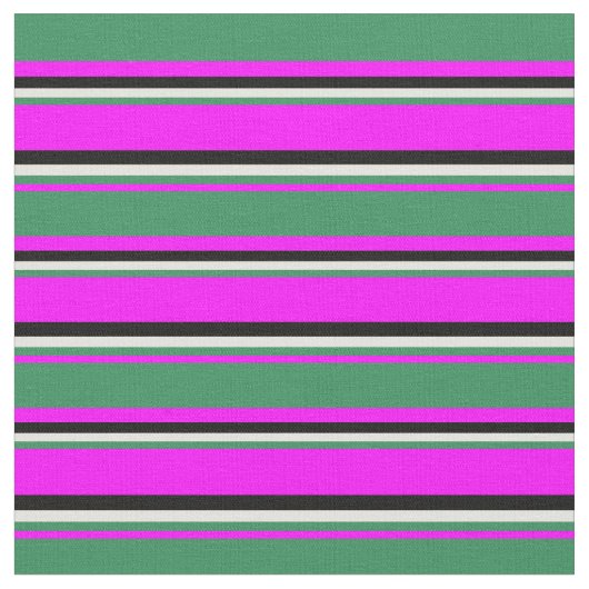 Fuchsia, Sea Green, Light Yellow & Black Pattern Stoff (Nahaufnahme)