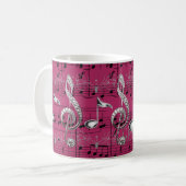 Fuchsia Sheet Music Silver Musiknotens Kaffeetasse (Vorderseite Links)