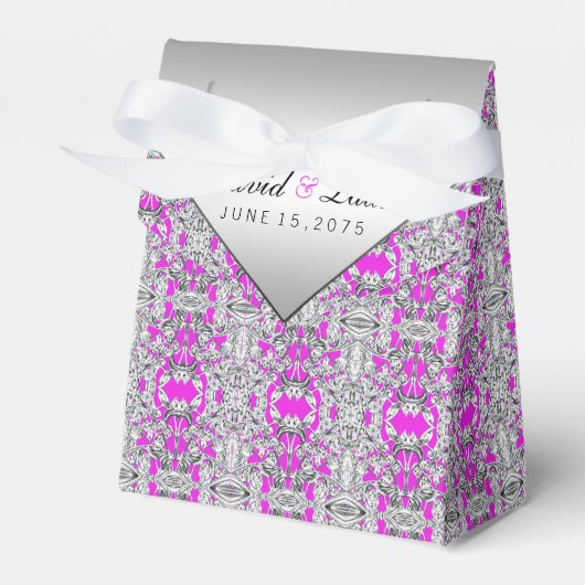 Fuchsia Silver Favor Box Geschenkschachtel (Vorderseite)
