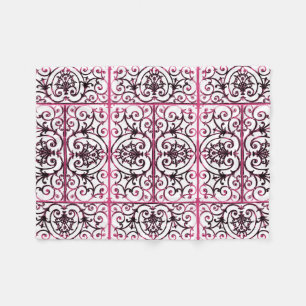 Fuchsia-Skrollenmuster Fleecedecke