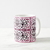 Fuchsia-Skrollenmuster Kaffeetasse (VorderseiteRechts)