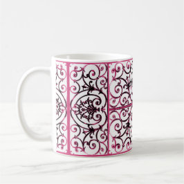 Fuchsia-Skrollenmuster Kaffeetasse