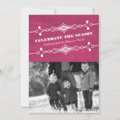 Fuchsia Slanted Chalkboard Foto Flat Card Einladung (Vorderseite)