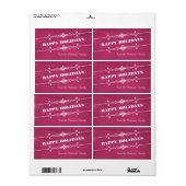 Fuchsia Slanted Chalkboard Holiday Labels (Vorne)