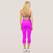 Fuchsia Solid Color | Klassisches Elegant Capri Leggings (Rückseite)