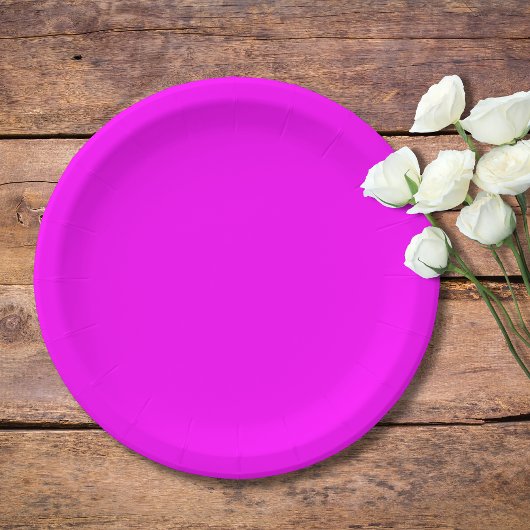 Fuchsia Solid Color | Klassisches Elegant Pappteller