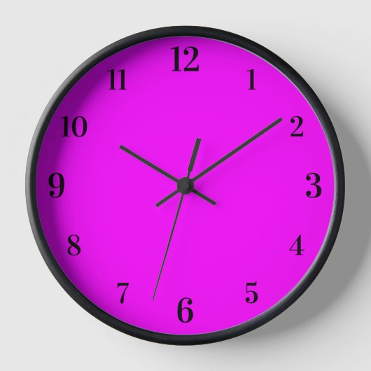 Fuchsia Solid Color | Klassisches Elegant Uhr (Vorderseite)