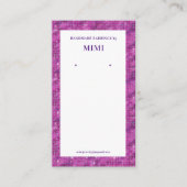 Fuchsia Sparkle Luxus Earring Display Visitenkarte (Vorderseite)