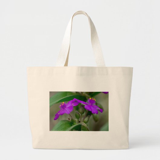 Fuchsia Spiderwort Twins Wildblume Geschenke Appar Jumbo Stoffbeutel (Vorne)