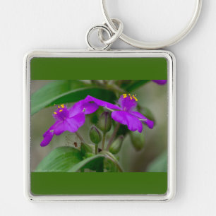 Fuchsia-Spinnkraut-Zwillinge Wildblumen-Geschenke Schlüsselanhänger