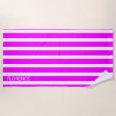 Fuchsia-Stangen - personalisiert Strandtuch (Vorderseite)